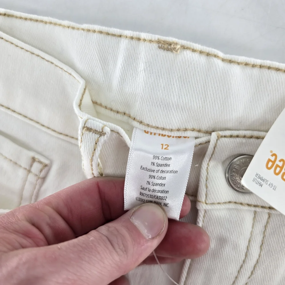 Gymboree Off-White Jeans with Floral‎ Details